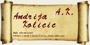 Andrija Količić vizit kartica